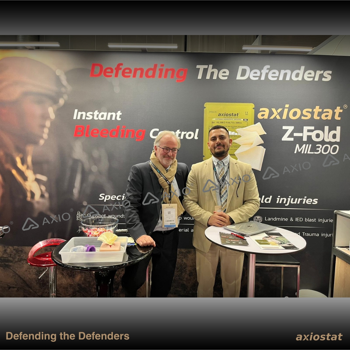 Axiostat haemostatic dressing demonstration with armed forces personnel