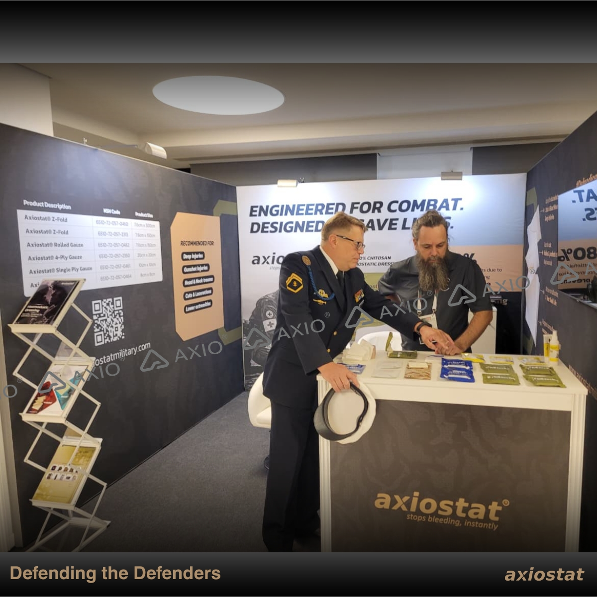 Axiostat bleeding control product showcase at military event